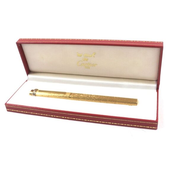 Cartier Vintage Trinity Ballpoint Pen With All Over Design Cap Style Gold main image 6